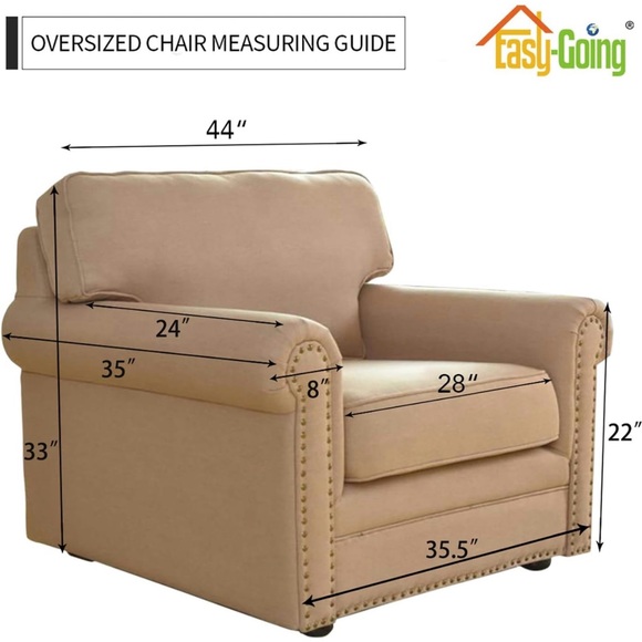 Easy-Going Stretch Oversized Chair Sofa Slipcover 1-Piece Couch Sofa Cover - Picture 4 of 5